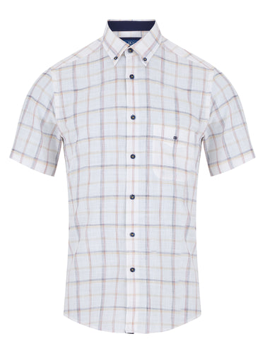 Drifter beige check short sleeve shirt