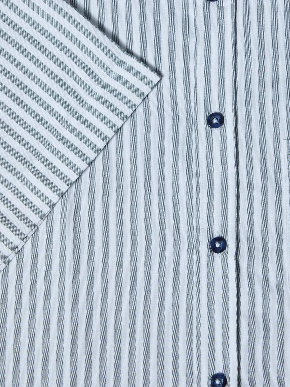 Drifter green striped short sleeved shirt