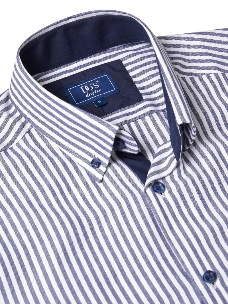 Drifter navy striped shirt