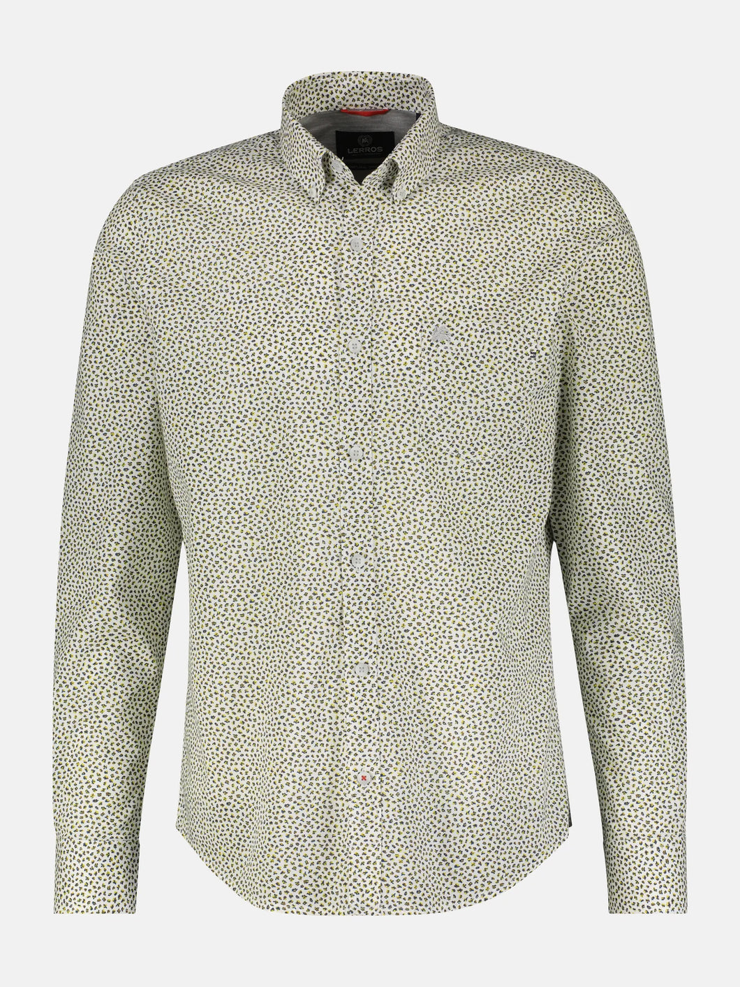 Lerros green and white floral patterned shirt