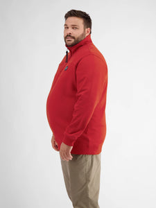 Lerros red 1/4 zip polo sweatshirt
