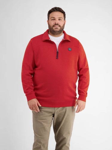 Lerros red 1/4 zip polo sweatshirt