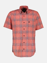 Load image into Gallery viewer, Lerros coral red short sleeve check shirt
