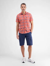 Load image into Gallery viewer, Lerros coral short sleeve check shirt
