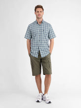 Load image into Gallery viewer, Lerros blue short sleeve check shirt
