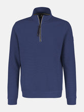 Load image into Gallery viewer, Lerros blue 1/4 zip long sleeve polo
