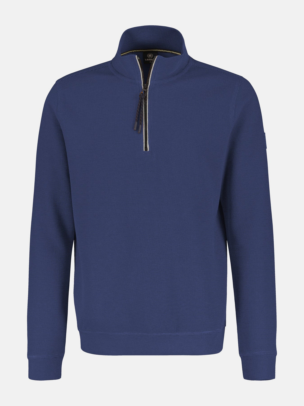 Lerros blue 1/4 zip long sleeve polo