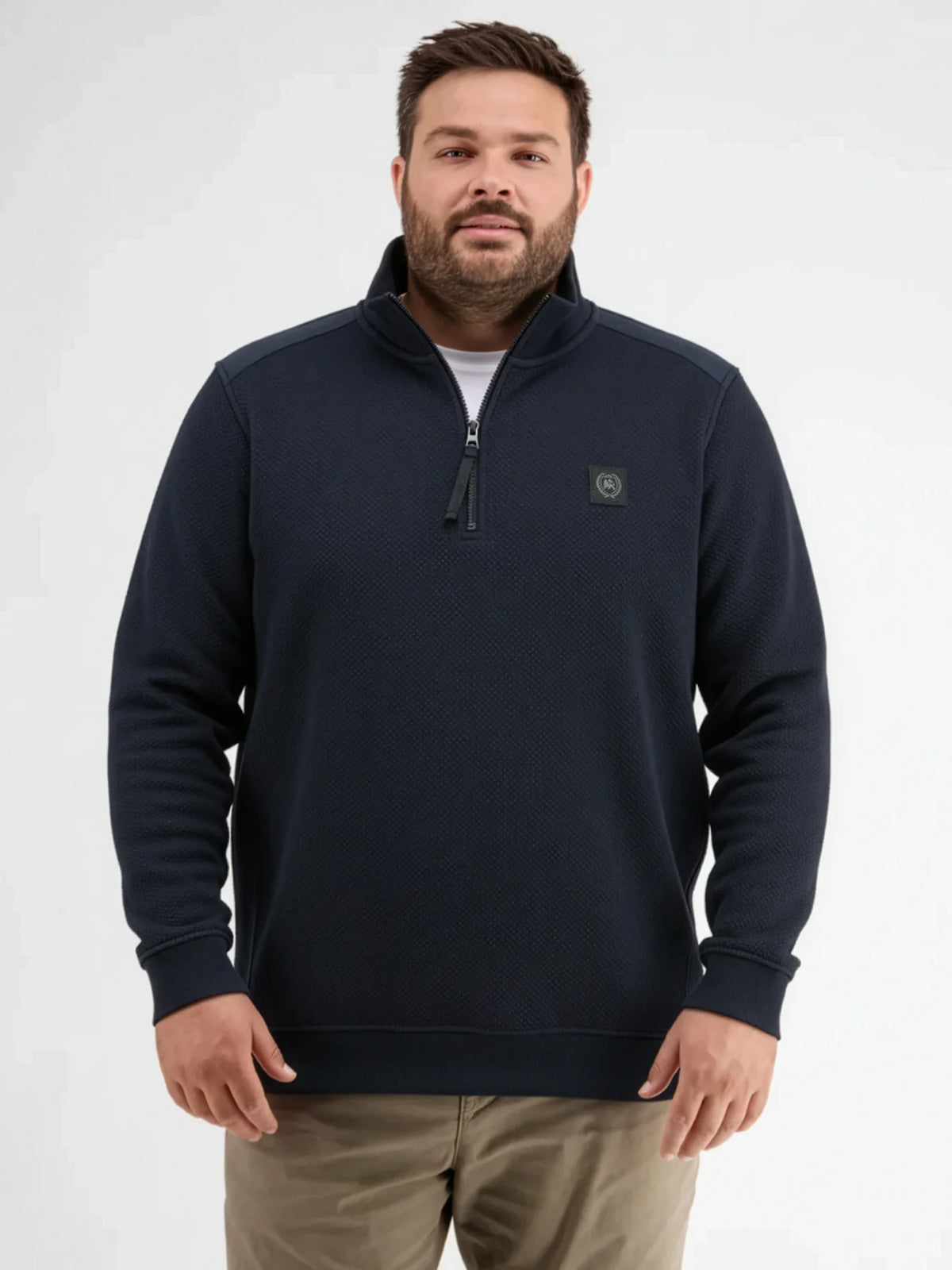 Lerros navy long sleeve polo sweashirt
