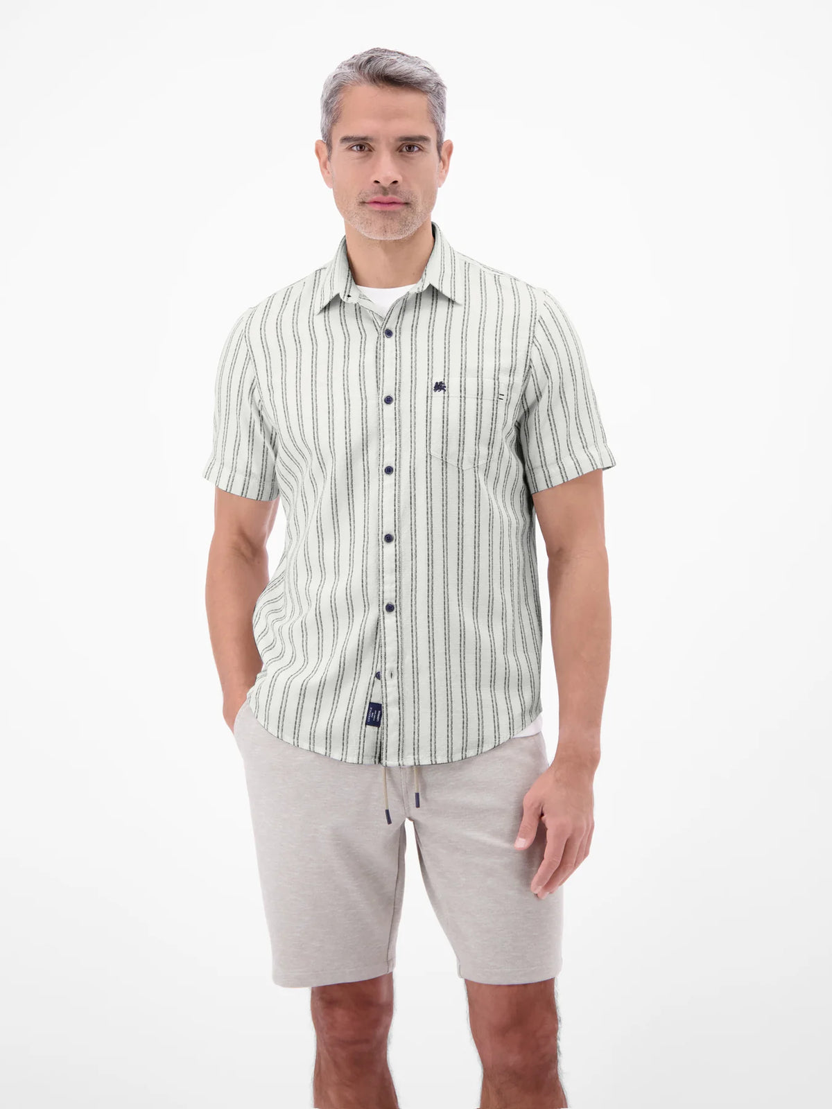 Lerros striped white short sleeve shirt
