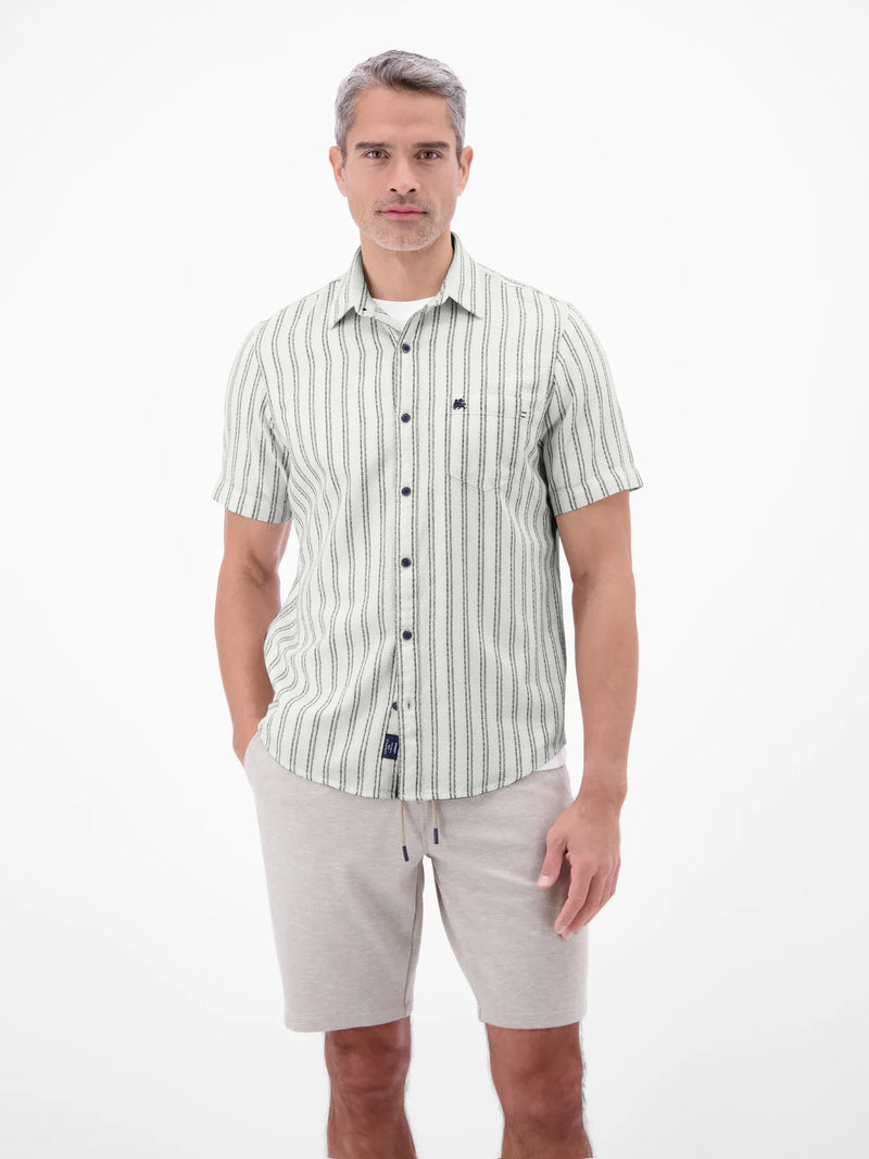 Lerros striped white short sleeve shirt