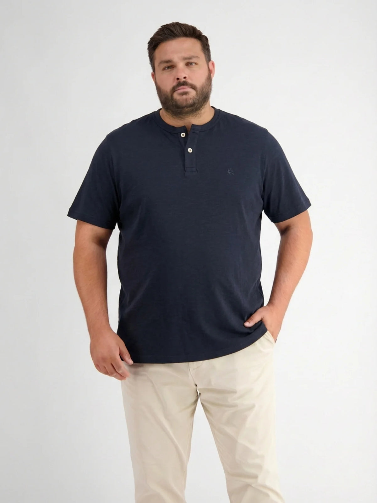 Lerros navy grandad t-shirt