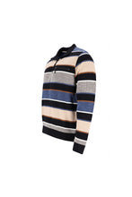 Load image into Gallery viewer, Hajo black striped polo sweatshirt
