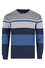 Load image into Gallery viewer, Hajo navy striped round neck jumper
