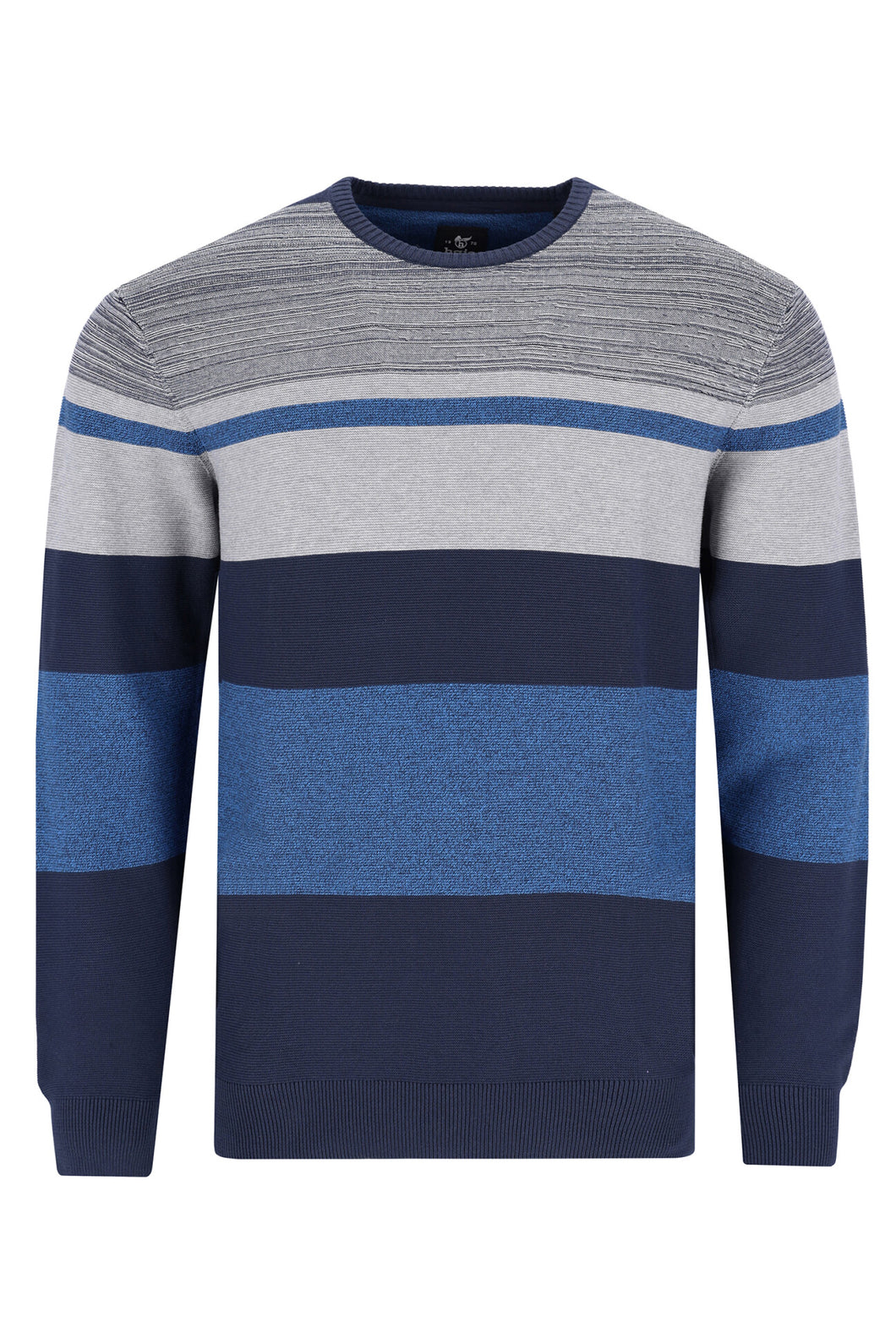 Hajo navy striped round neck jumper