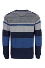 Load image into Gallery viewer, Hajo navy striped round neck jumper
