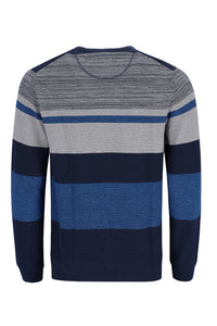 Hajo navy striped round neck jumper