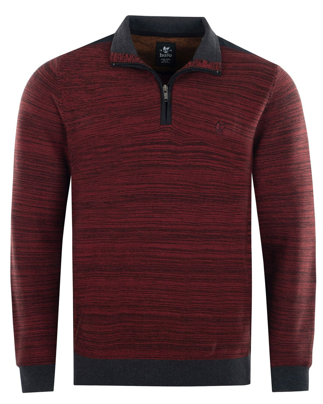 Hajo dark red long sleeve polo