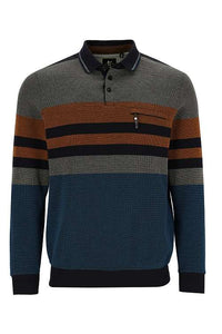 Hajo black striped polo
