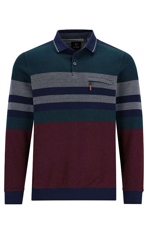 Hajo navy striped polo sweatshirt