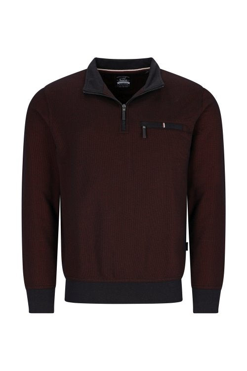 Hajo wine long sleeve polo sweatshirt