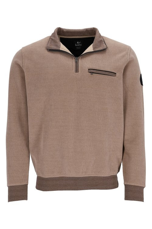 Hajo beige long sleeve polo sweatshirt