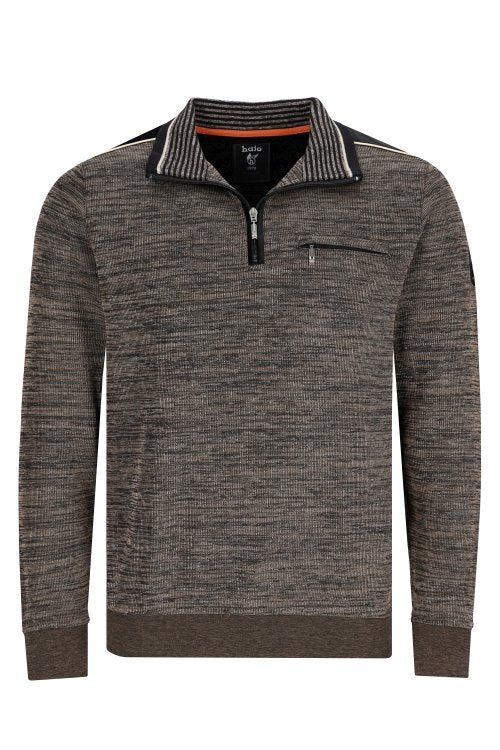 Hajo beige long sleeve polo sweatshirt