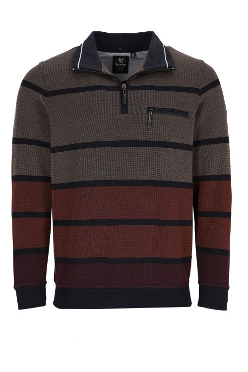 Hajo black long sleeve polo sweatshirt