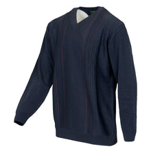 Load image into Gallery viewer, Swallow dark blue v-neck jumper
