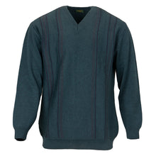 Load image into Gallery viewer, Swallow teal green v-neck jumper
