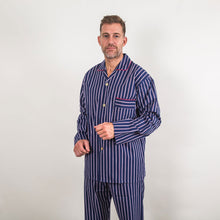 Load image into Gallery viewer, Somax 100% cotton navy striped pyjamas
