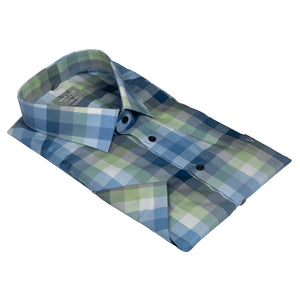 Marvelis green check short sleeve shirt