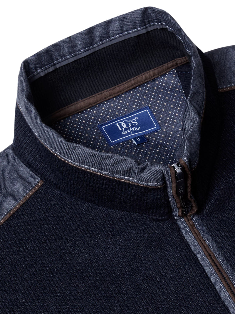 Drifter black long sleeve polo sweatshirt