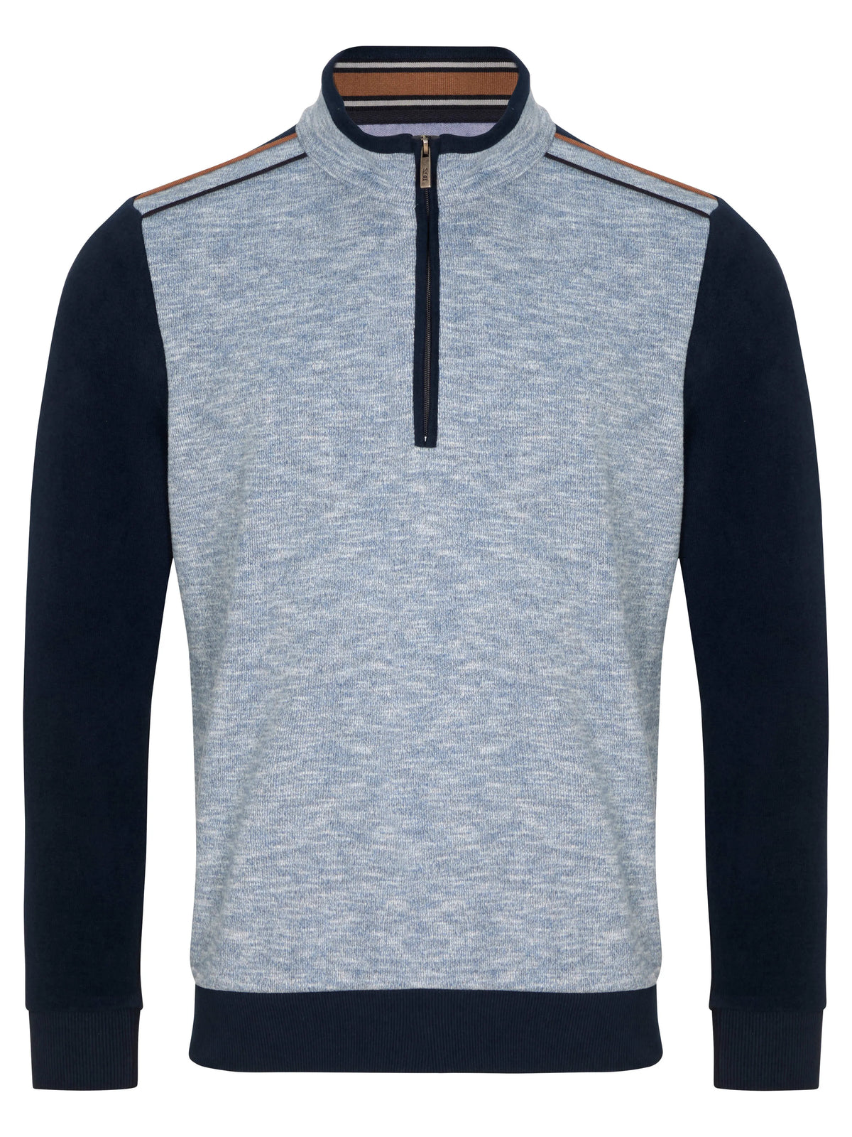 Drifter half zip blue and navy polo sweatshirt