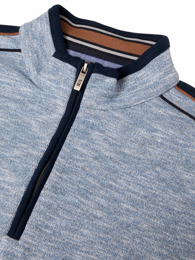 Drifter half zip blue and navy polo sweatshirt