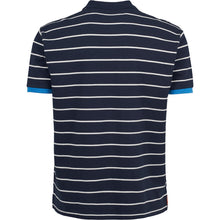 Load image into Gallery viewer, North 56.4 navy striped pique polo
