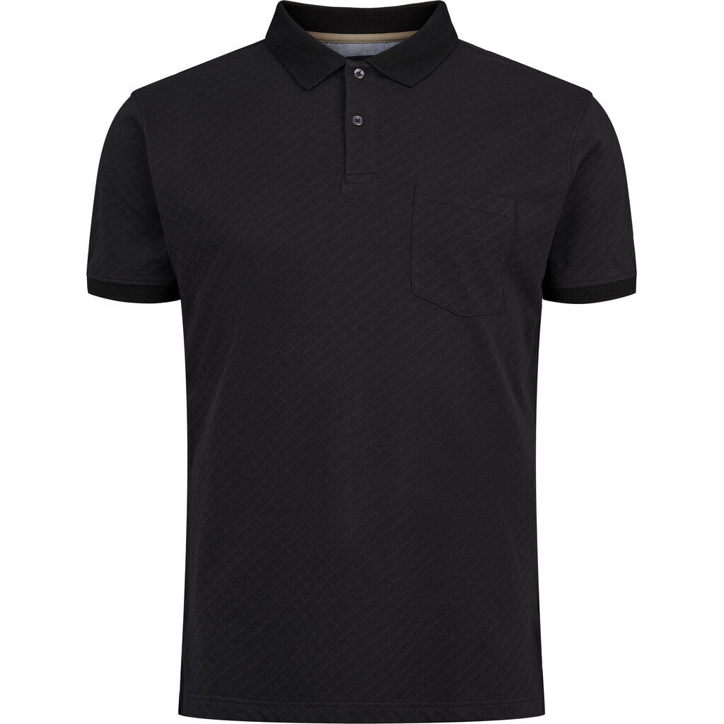 North 56.4 black pique polo