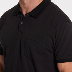 North 56.4 black pique polo