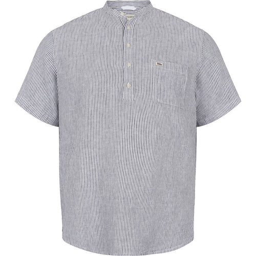 North 56.4 grey striped short sleeve grandfather shirt