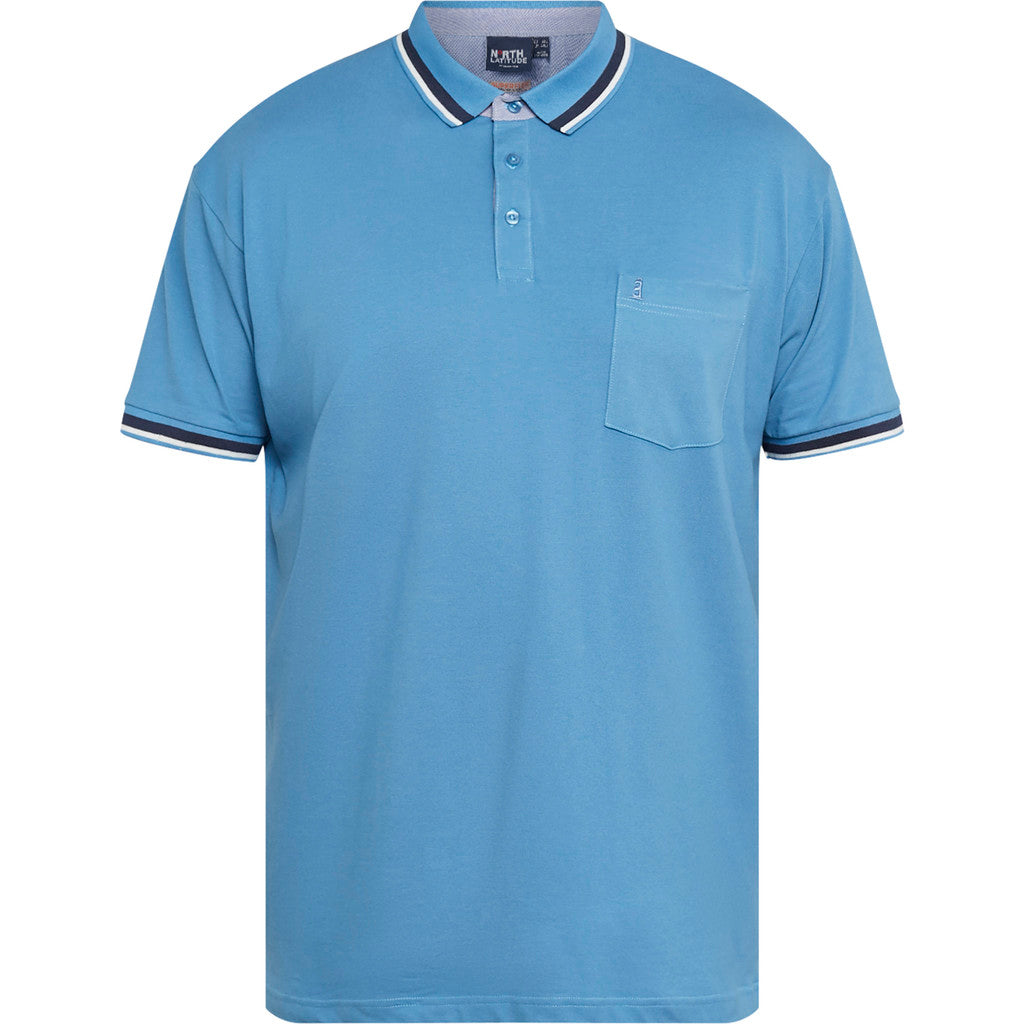 North Latitude mid blue pique polo