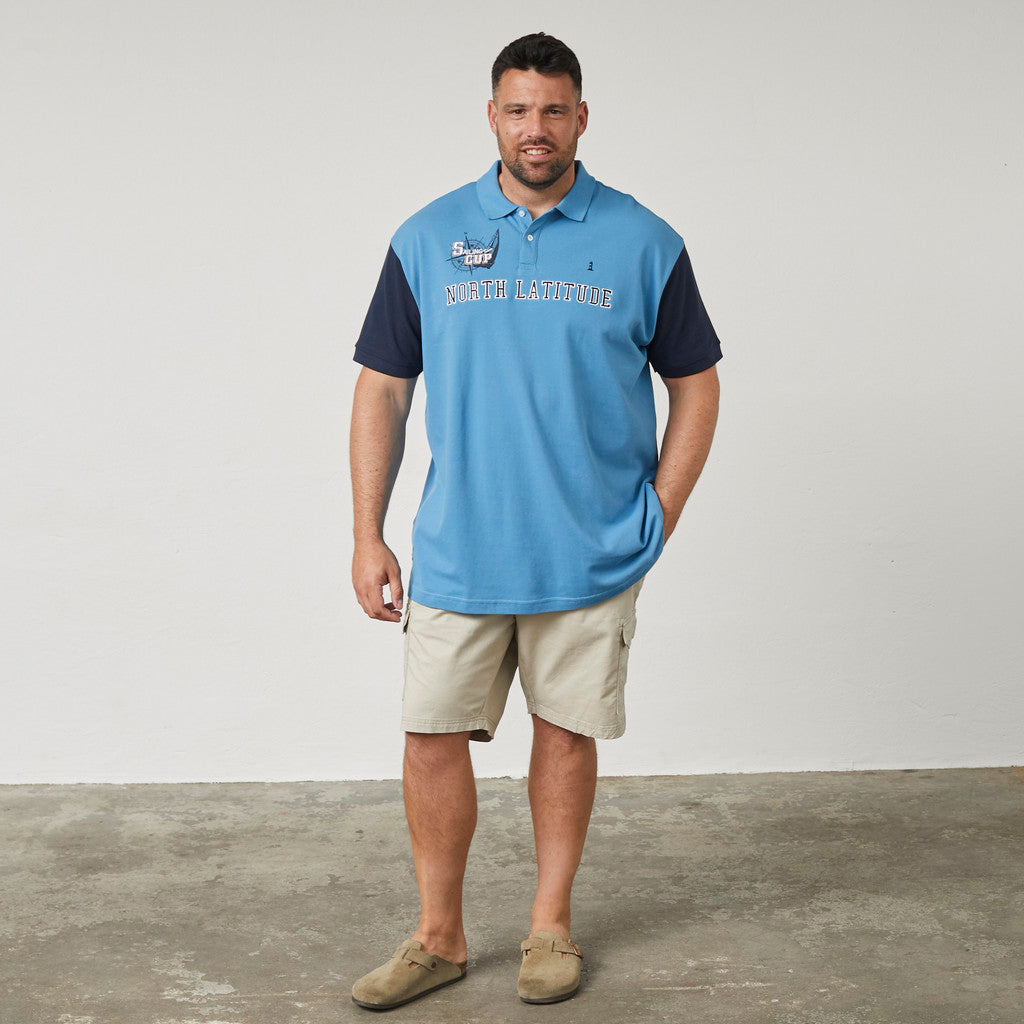 North Latitude blue pique polo