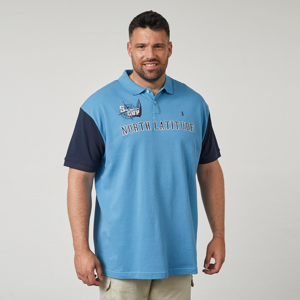 North Latitude blue pique polo