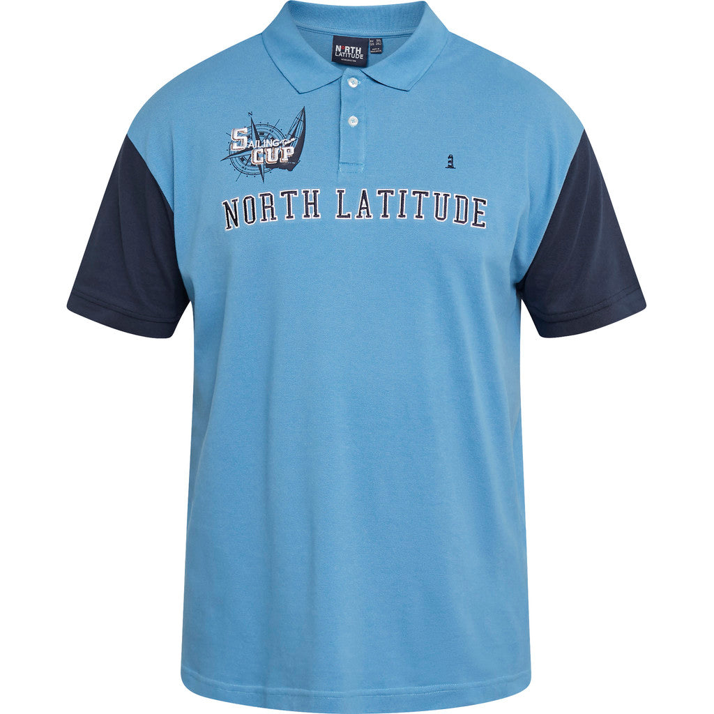 North Latitude blue pique polo