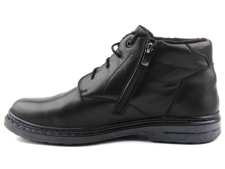 Helios black leather boots