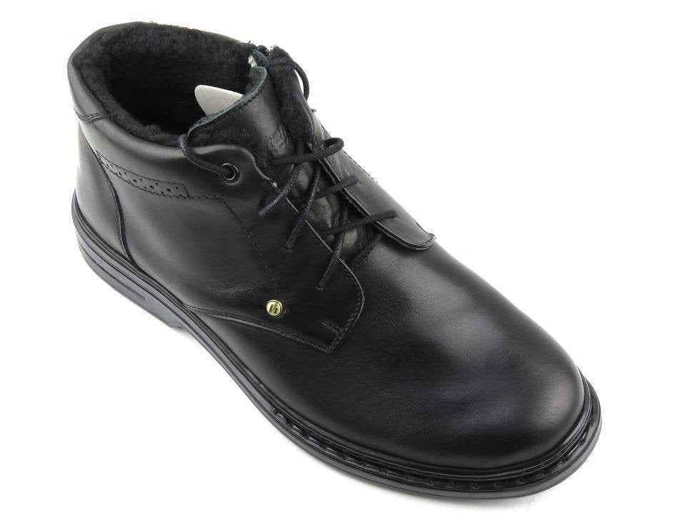 Helios black leather boots