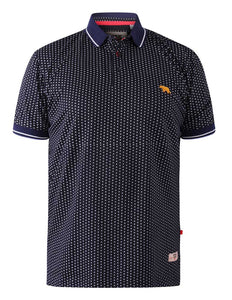 D555 navy pique polo