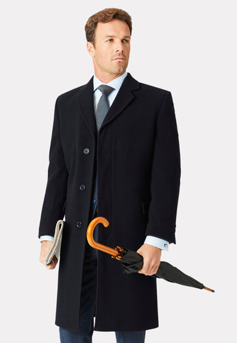 Brook Taverner navy overcoat