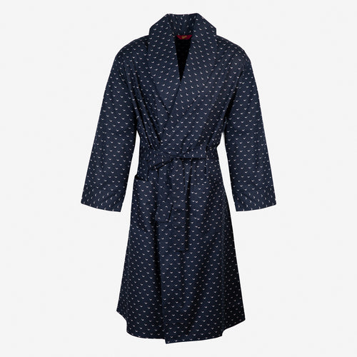 Somax 100%  cotton navy dressing gown