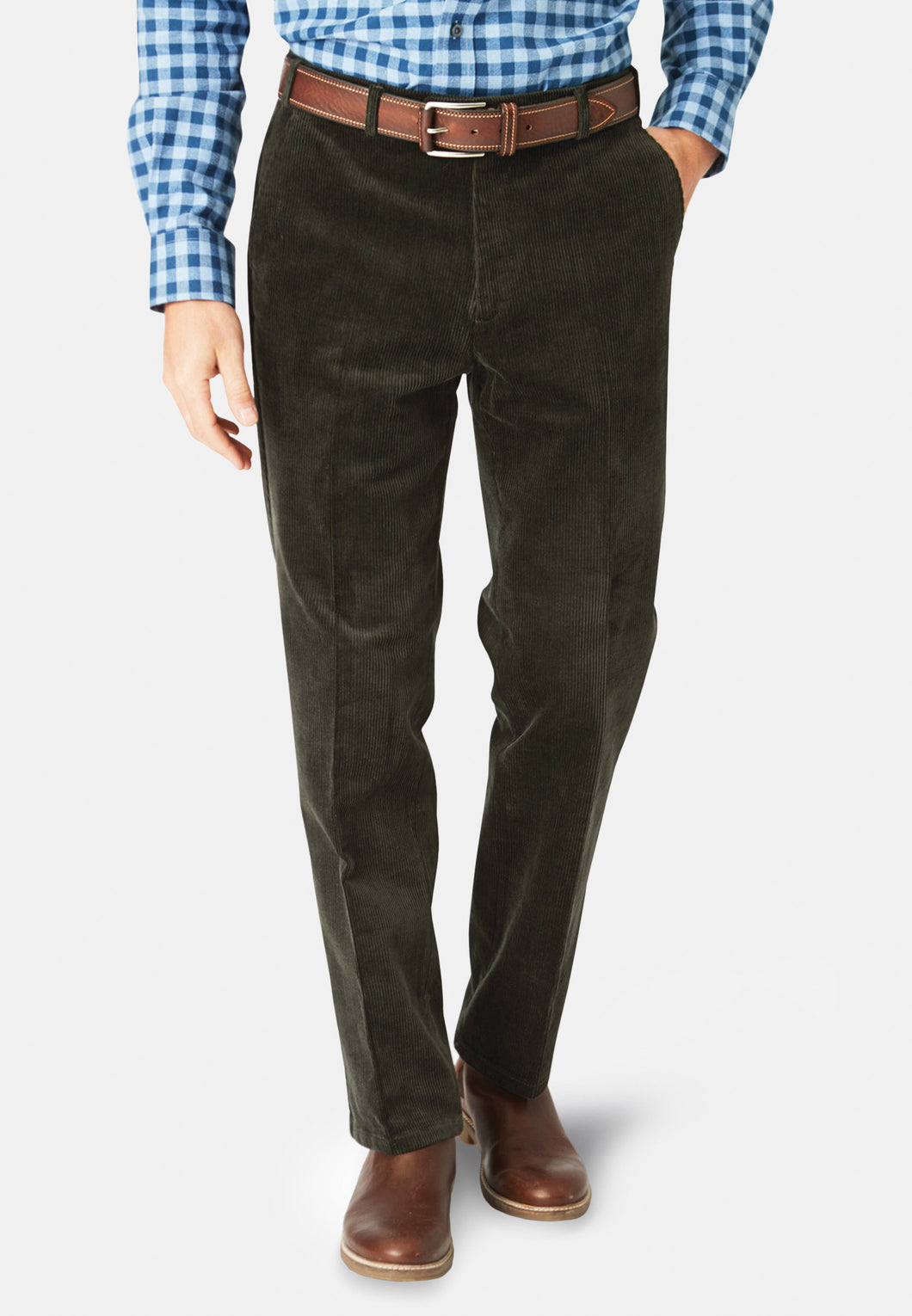 Brook Taverner green cord trousers