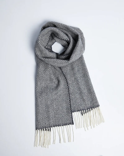 Foxford herringbone wool and cashmere scarf