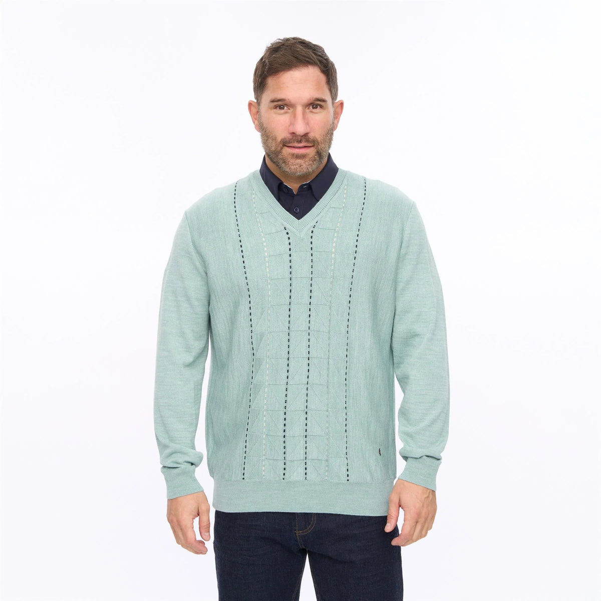 Gabicci light green v-neck jumper